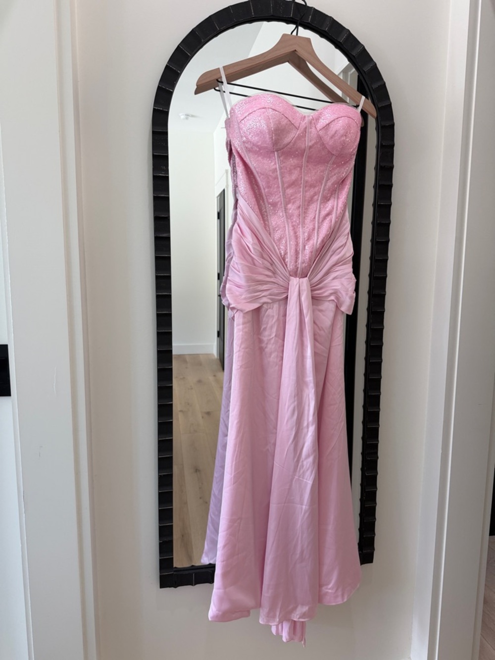Strapless Corset Pink Evening Gown